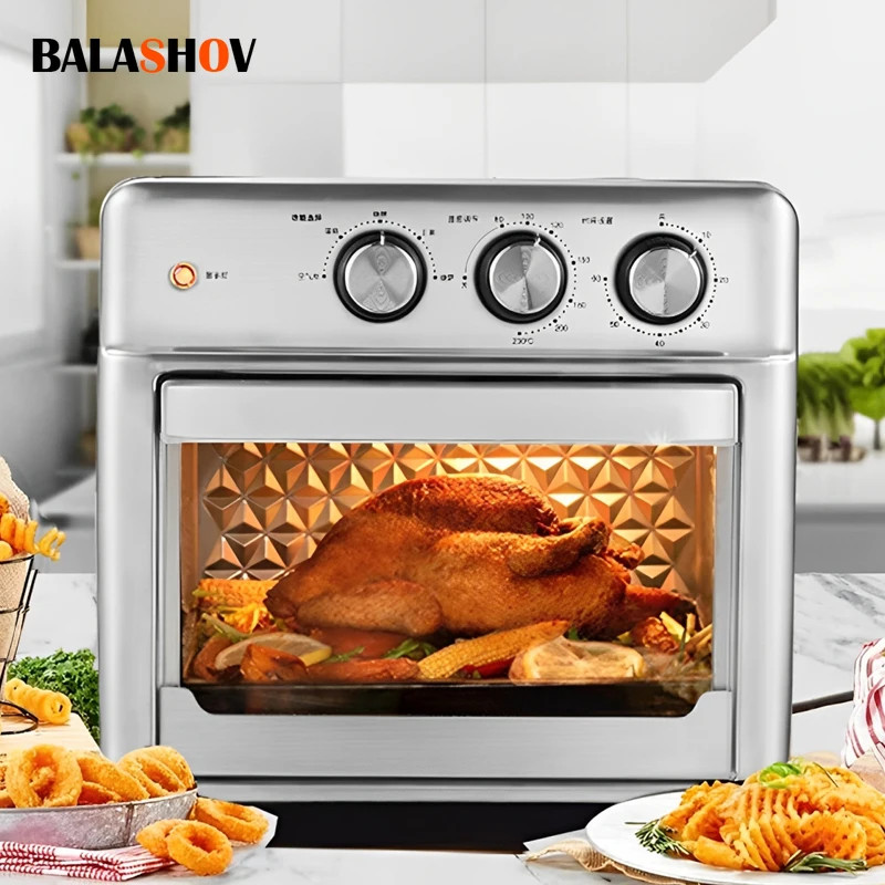 Friteuse à air BALASHOV 26L : grande capacité, cuisson sans huile et eau visible...